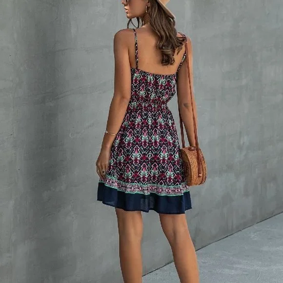 ✨HP✨V Neck Floral Mini Dress - Picture 2 of 3